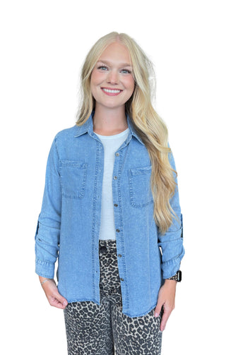 Chambray Shirt With Pocket