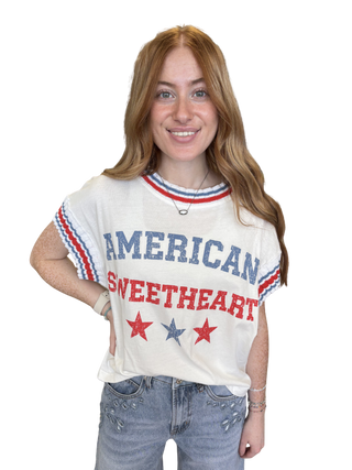 "American Sweetheart" Graphic With Contrast Band