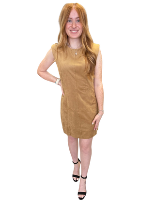 Tan Suede Sleeveless Dress