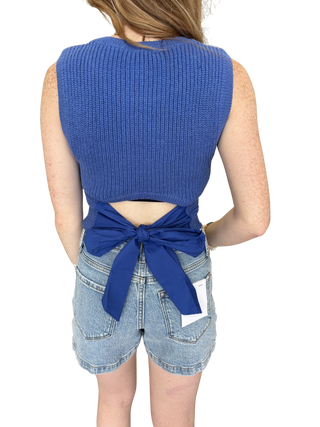 Back Bow Detail Sleeveless Sweater