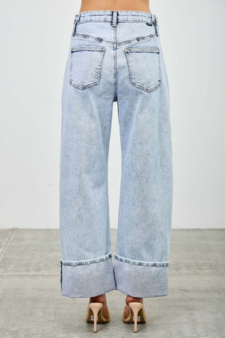 HIGH RISE LOW CURVE WESTERN BARREL JEAN