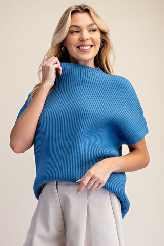 Mock Oversized Pullover Sweater