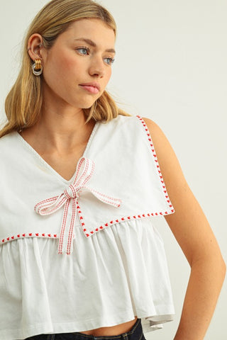 Sailor Collar Sleeveless Top