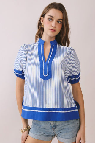 Striped woven top