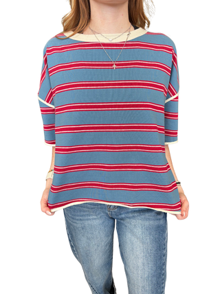 Soft Washed Striped Boxy Top