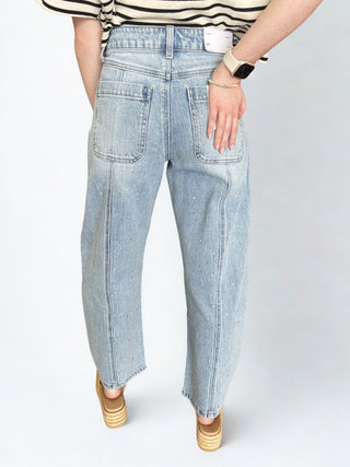 High Rise Barrel With Subtle All Over Embellishments