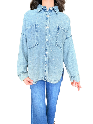Stone Denim Oversized Shirt
