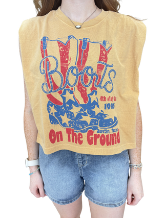"Boots On The Ground" Boxy Muscle Tee