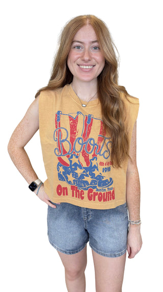 "Boots On The Ground" Boxy Muscle Tee