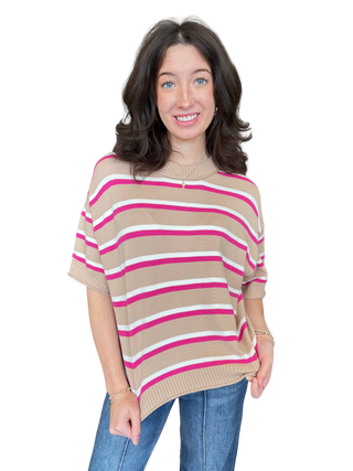 Crew Neck Striped Sweater