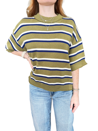 Crew Neck Striped Sweater