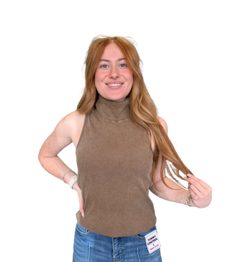 Sleeveless Turtleneck Top