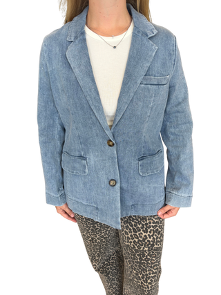 Mineral Washed Denim Blazer