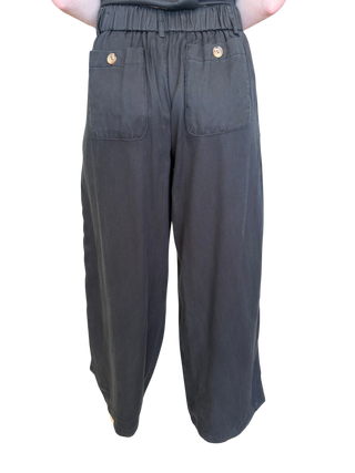 Zipper Front Wide Leg Pants