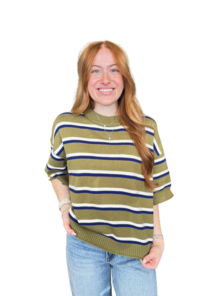 Crew Neck Striped Sweater