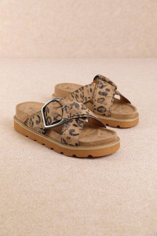 "Gianna" Leopard Print Platform Slide