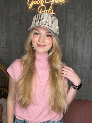 Pray Embroidered Detail Hat