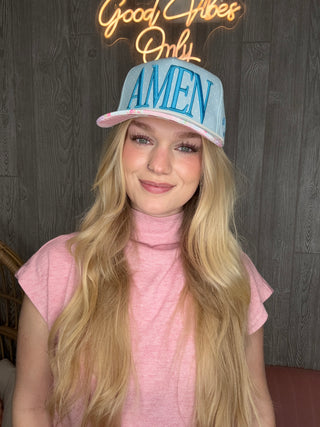 Floral Amen Embroidered Hat