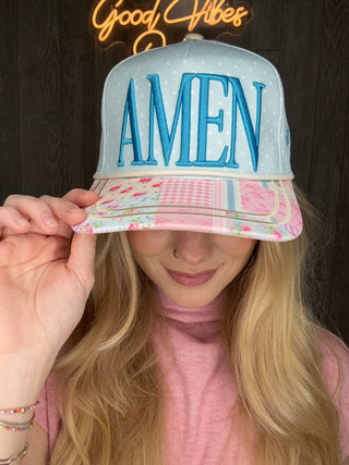 Floral Amen Embroidered Hat