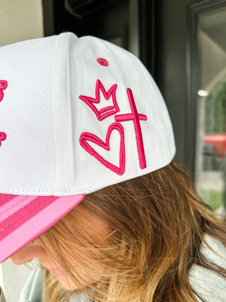 Jesus Is King Pink Stripe Hat