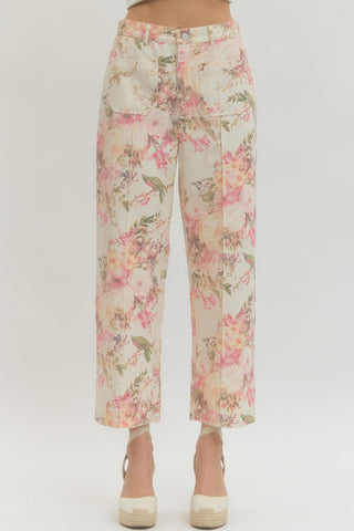 Lucia Floral Print Straight Leg Pant