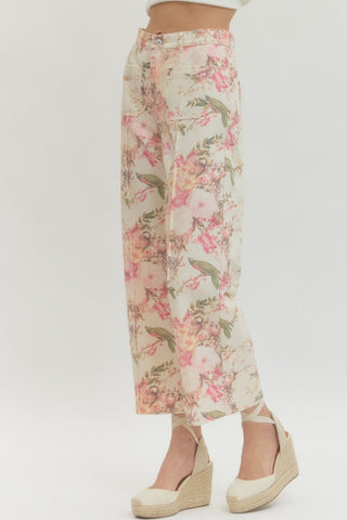 Lucia Floral Print Straight Leg Pant