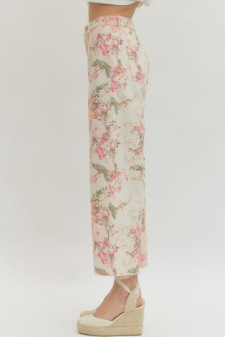 Lucia Floral Print Straight Leg Pant