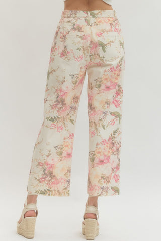 Lucia Floral Print Straight Leg Pant