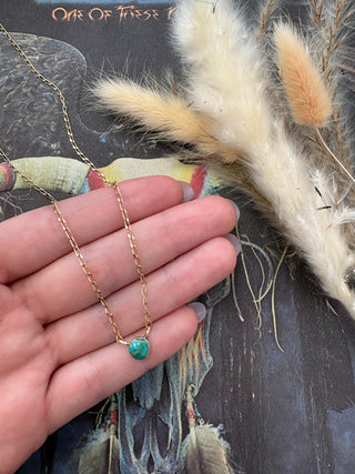 Bronze Turquoise Drop Necklace
