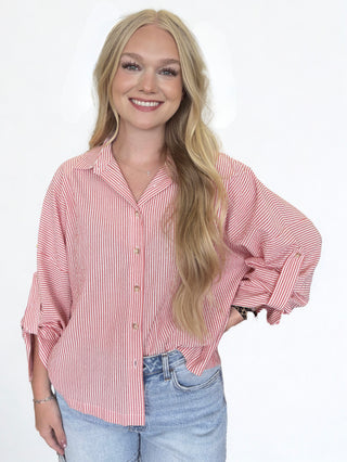 Fine Striped Button-up Shirt