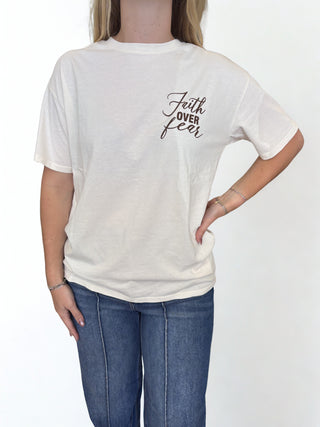 "Faith Over Fear" Front Back Graphic Top