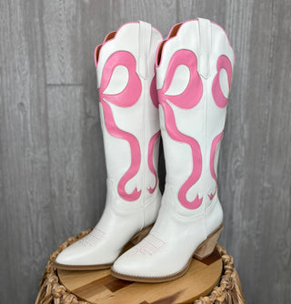 Glenda Pink Bow Cowboy Boot