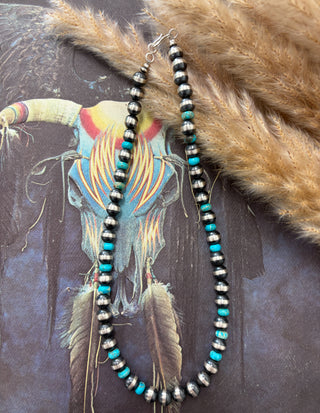16" Navajo Pearl With Turquoise