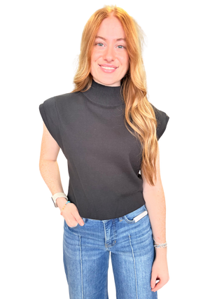 High Neck Fine Knit Top
