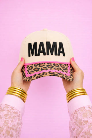 "Mama" On Tan Cap With Patchwork