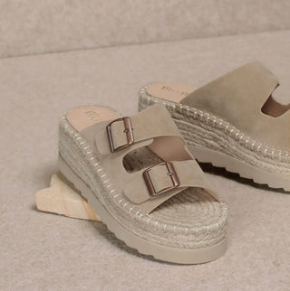 Double Buckle Platform Sandals