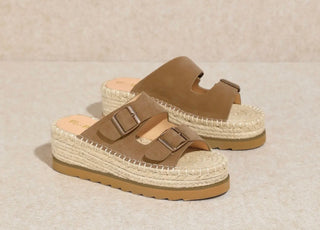 Double Buckle Platform Sandals