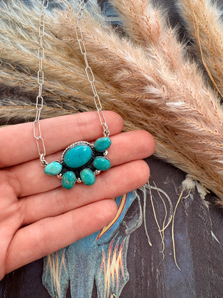 Sterling Silver/Turquoise Chain Necklace