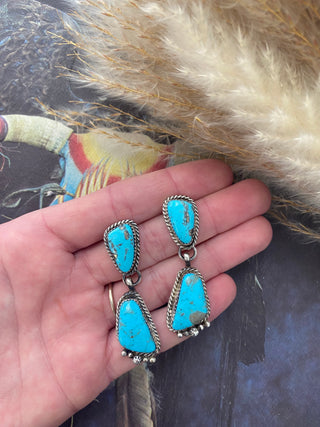 Anissa Martinez Navajo Made Turquoise Dangle Earrings