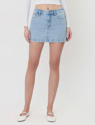 High Rise Denim Skort