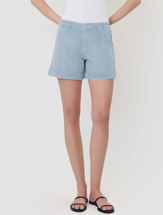 High Rise Cuffed Striped A Line Shorts