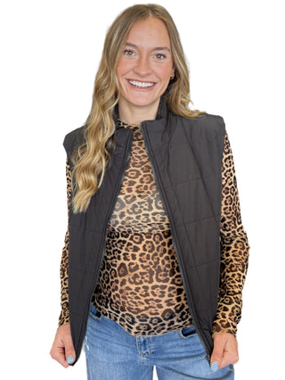 Solid Puffer Padded Warm Vest