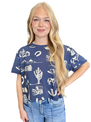 Western Printed Short Sleeve T-Shirt