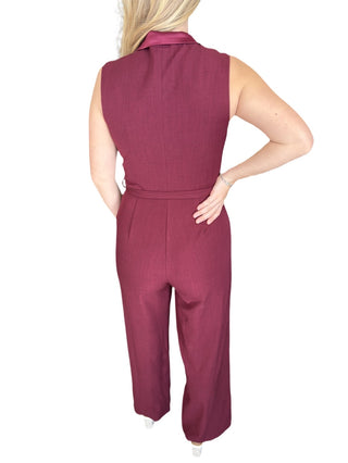 Tuxedo Style Jumpsuit With Belt