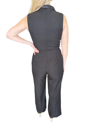 Tuxedo Style Jumpsuit With Belt