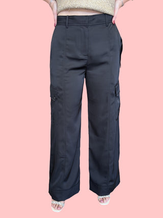 Satin Cargo Pants