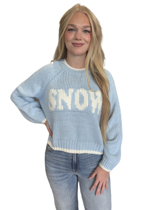 Long Sleeve Crew Neck "Snow" Sweater