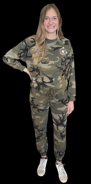 Camo Printed Sweatpants Set
