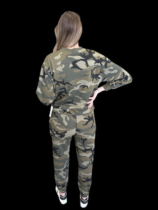 Camo Printed Sweatpants Set