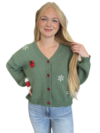 Christmas Theme Knit Sweater Cardigan